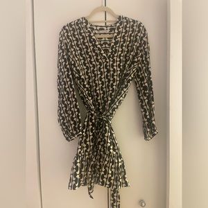 Zara Geometric Tie Waist Dress